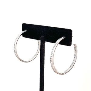 NADRI Med Hoop Earrings, In-Out CZs